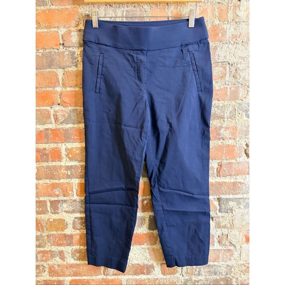 APT 9 • Navy Blue Slim Fit Chino Cropped Slacks Pants • Ladies Size S